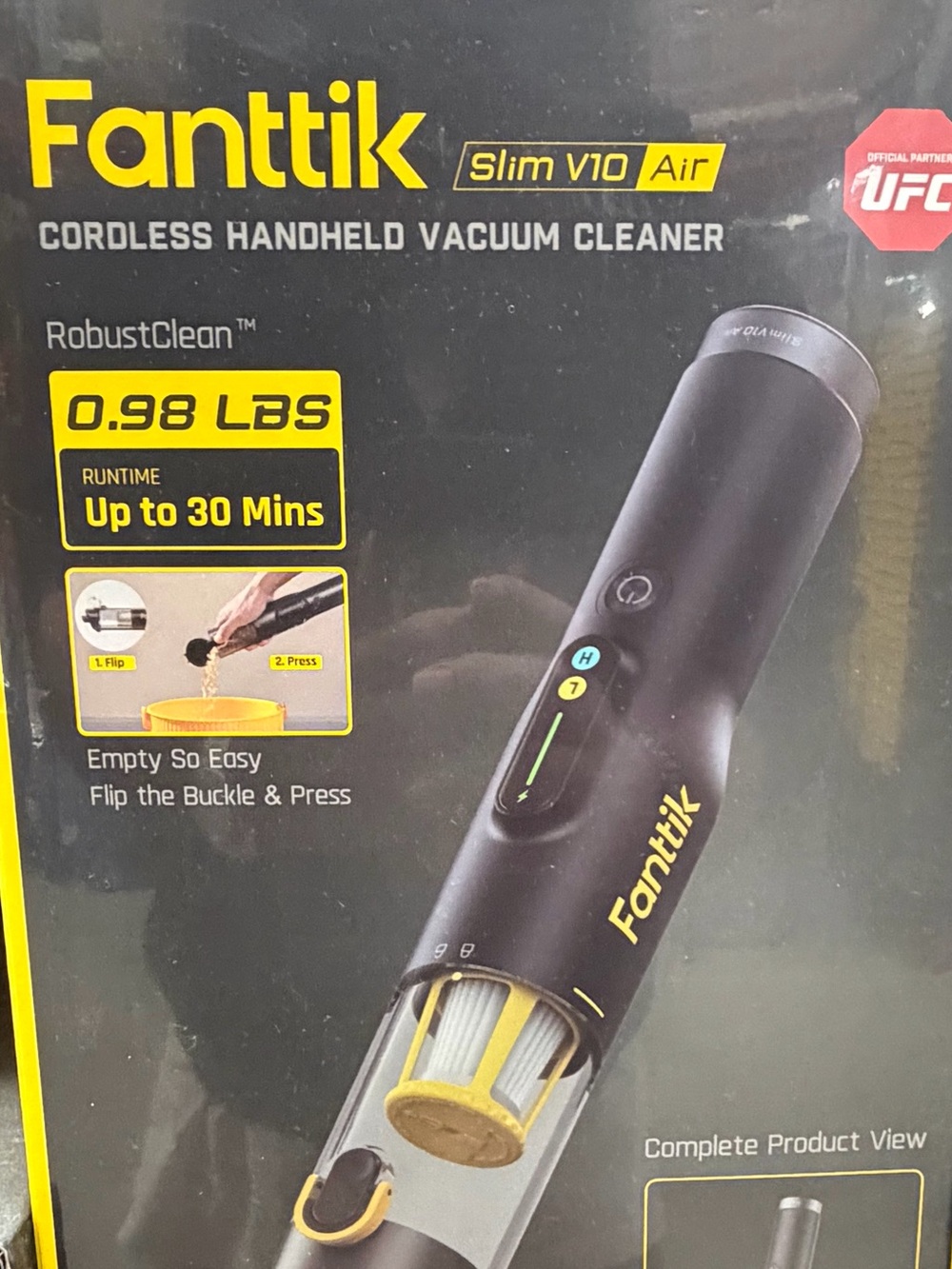 Fanttik Slim V10 Air Cordless Handheld Vacuum Cleaner - Black & Yellow